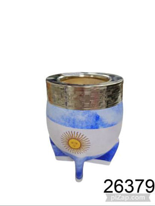 Imagen de MATE IMPERIAL CUERO C/VIROLA ALPACA ARGENTINA 5.26